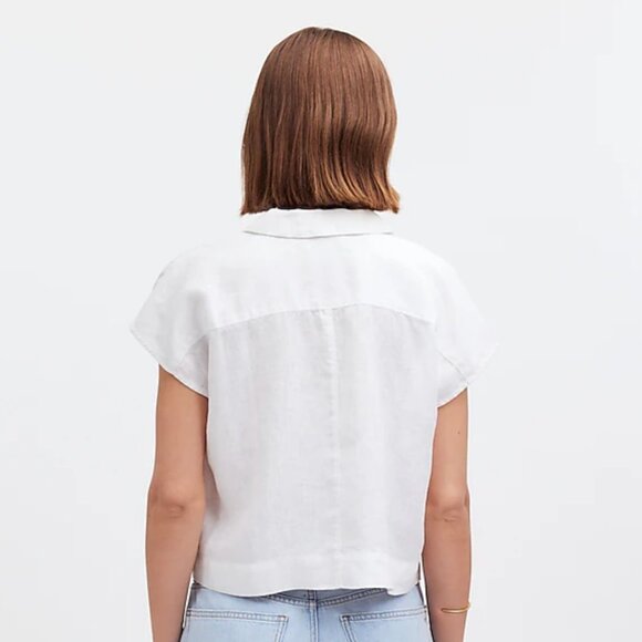 Madewell Boxy Cap-Sleeve Shirt in 100% Linen - Picture 3 of 5